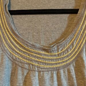 Boden Gray Dress with Gold Accents